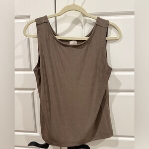 Chico's Taupe Wide-Strap Scoop Neck Tank